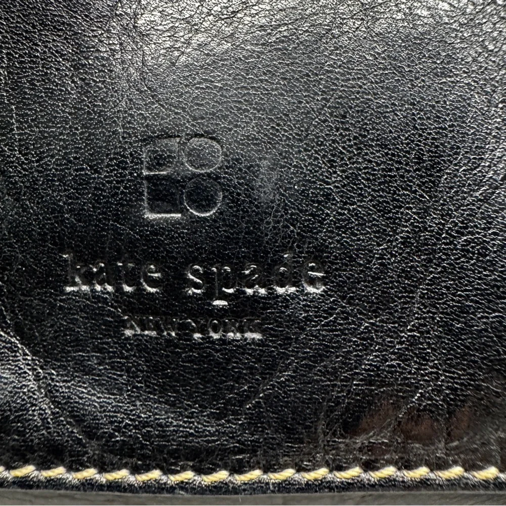 Kate Spade made in Italy vintage shoulder Black Leather women’s Bag